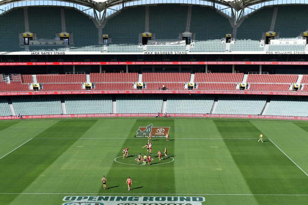 Adelaide's last game was a round one match against Sydney in March. Photo: AAP/David Mariuz