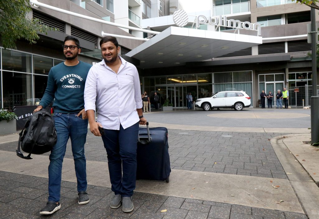 Repatriated Australians spent two weeks quarantine in the Pullman and Playford hotels. Photo: AAP/Kelly Barnes