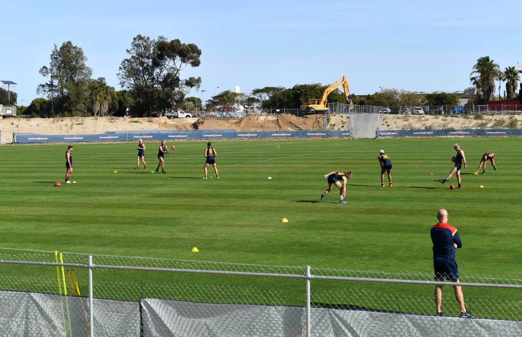 Adelaide Crows training at West Lakes. Photo: AAP/David Mariuz