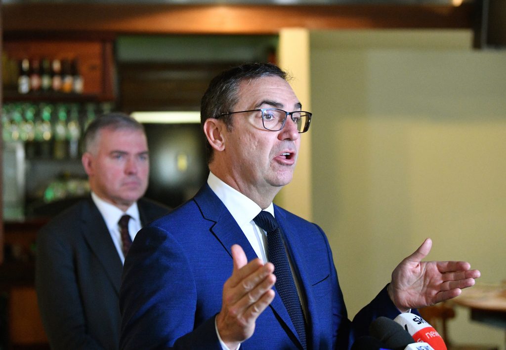 Steven Marshall at Amalfi Restaurant today. Photo: David Mariuz / AAP