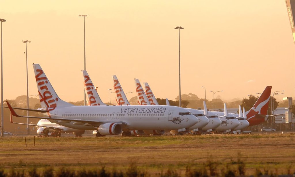 Grounded jets at Adelaide Airport. Photo: Tony Lewis/InDaily