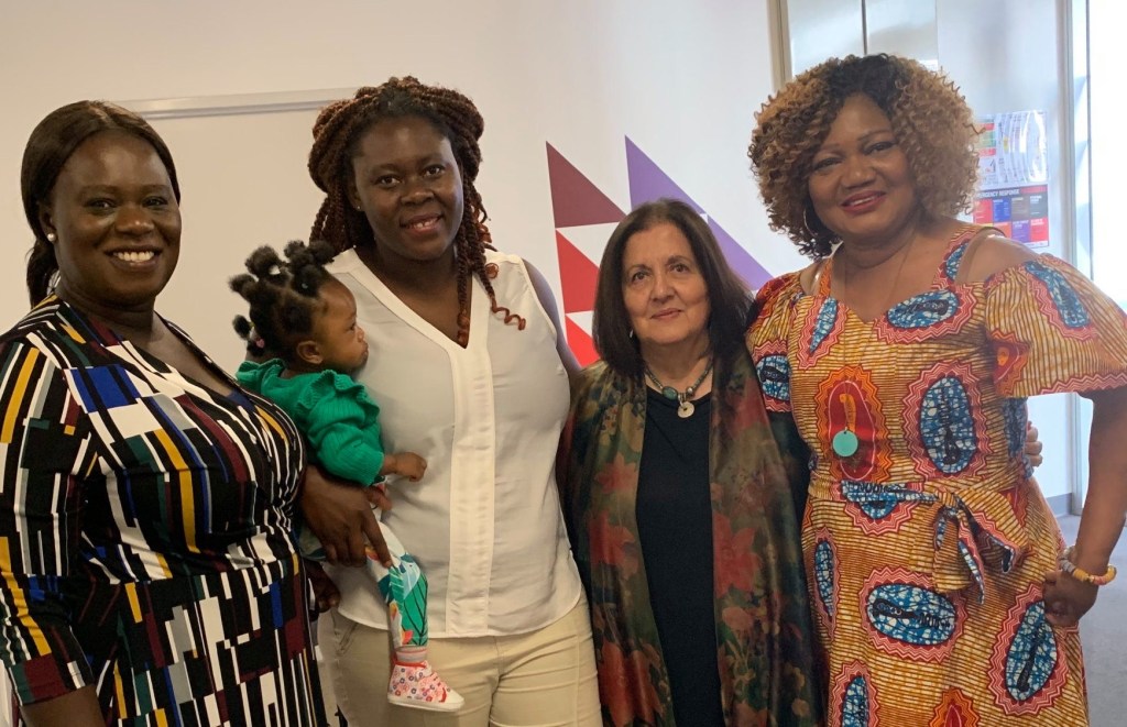 Dr Annette Osei-Kumah (left) at an African Communities Council of SA event with Eugenia Tsoulis (second from right). Supplied image