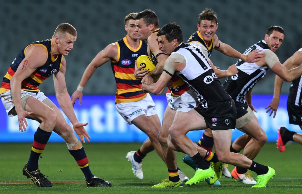 The AFL has scheduled the Crows to play back at Adelaide Oval this month. Photo: David Mariuz / AAP