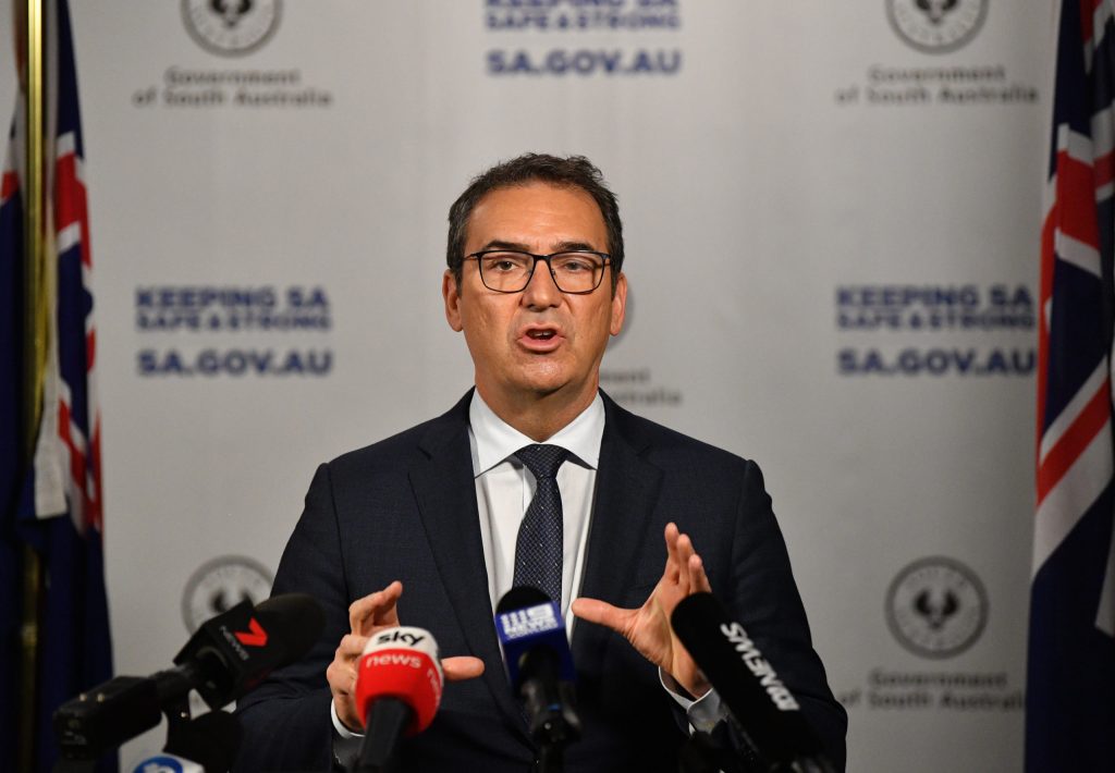 South Australian Premier Steven Marshall. Photo: AAP Image/David Mariuz.