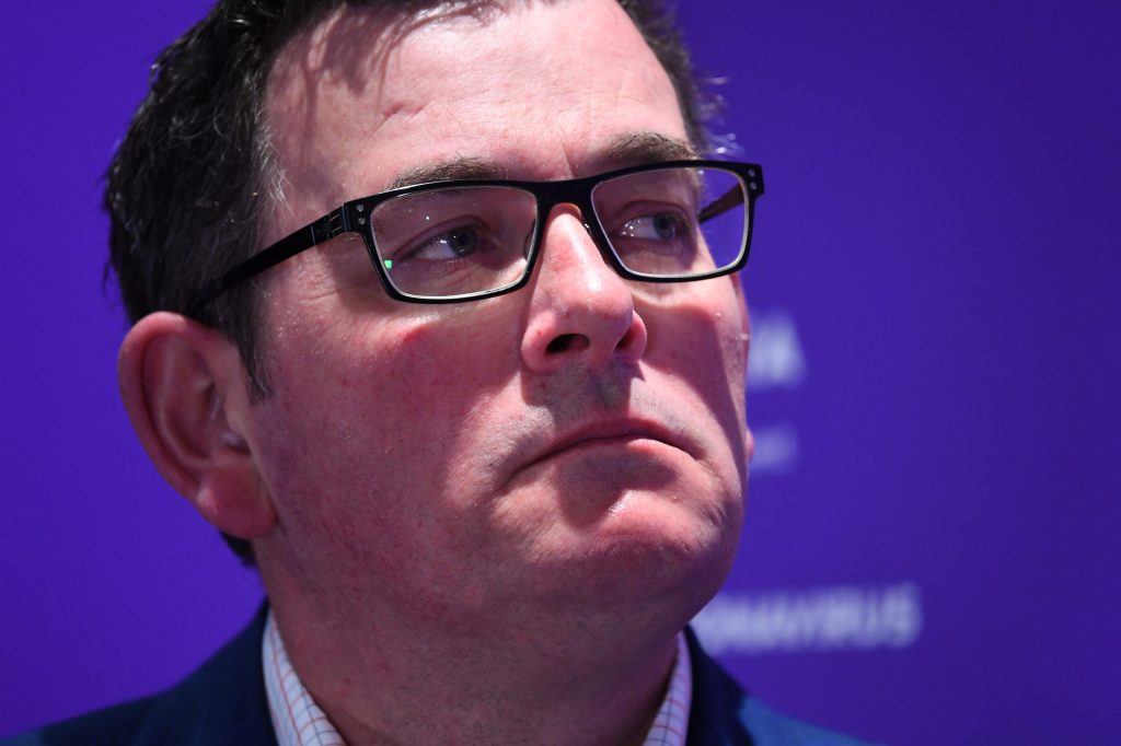 Victorian Premier Daniel Andrews announces the latest toll. Photo: AAP/James Ross