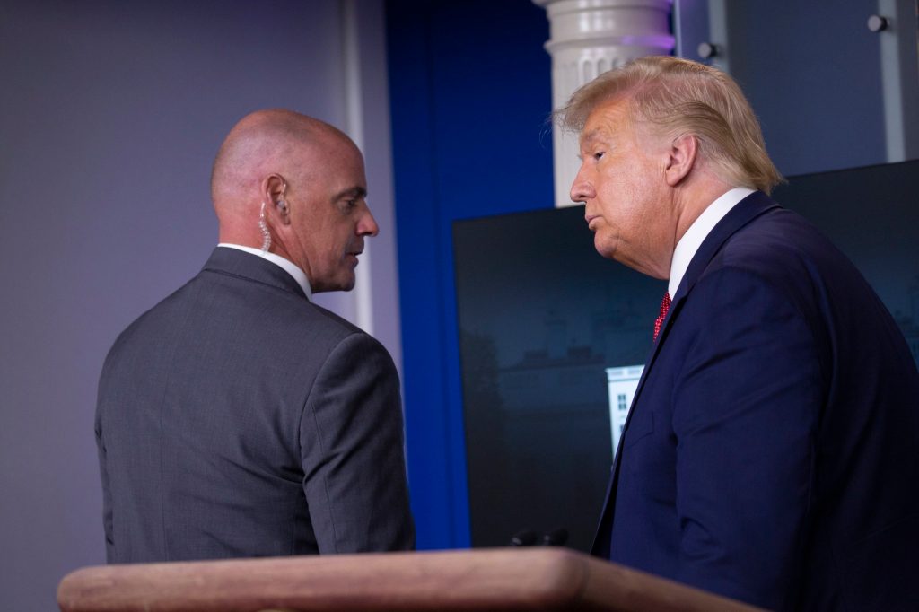 Thumbnail for Trump taken from White House briefing after shooting