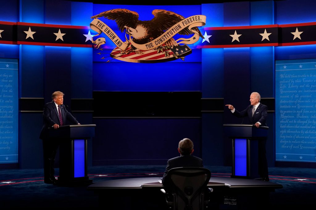 Thumbnail for Presidential candidates trade blows in “dumpster fire” presidential debate