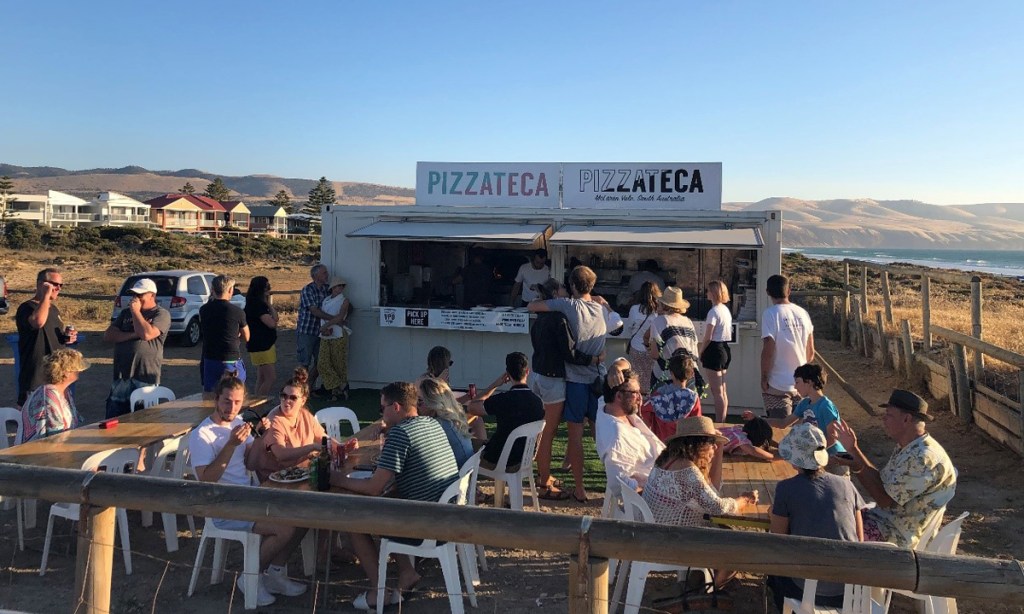 McLaren Vale's Pizzateca was part of an ON Business coastal activation program last summer, setting up a pop-up pizzeria at Silver Sands.