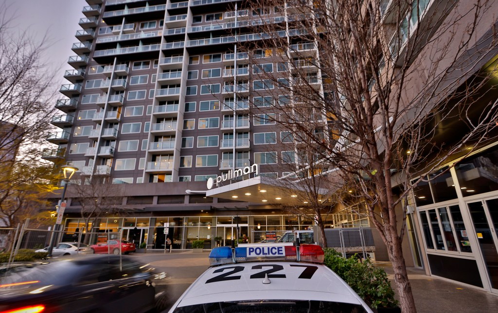 The Pullman medi-hotel in Hindmarsh Square. Picture: Tony Lewis/InDaily