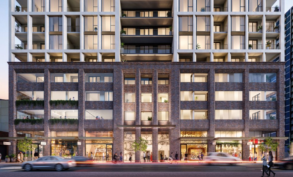 An artist's render of a residential tower for Waymouth St. Image supplied