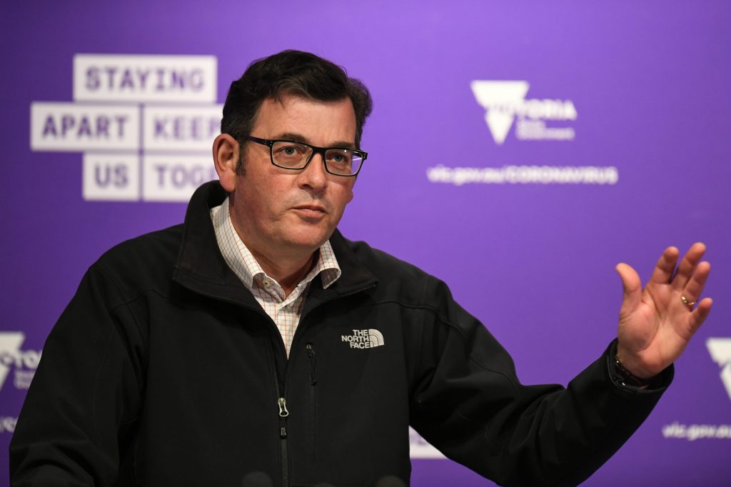 Victorian Premier Daniel Andrews announces an easing of restrictions. Photo: Erik Anderson / AAP
