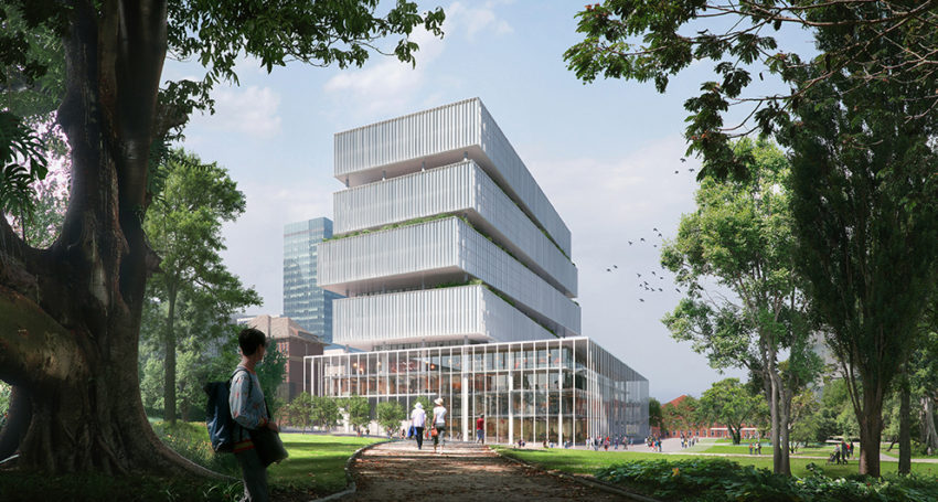 An artist's render of 
the completed Entrepreneur and Innovation Centre at Lot Fourteen
