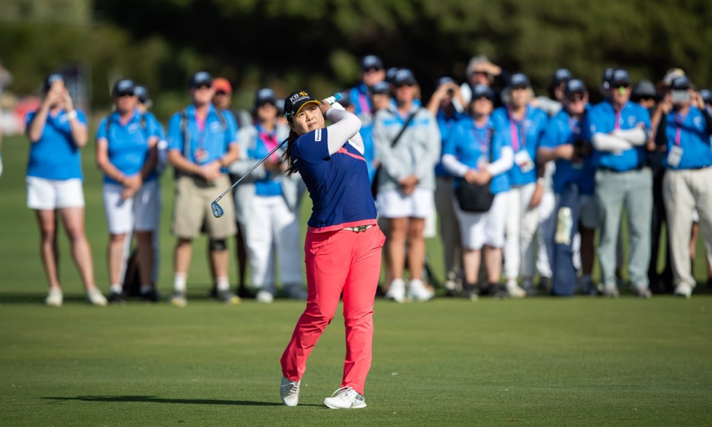The 2020 ISPS Handa Australian Women's Open winner Inbee Park plays the final hole at Royal Adelaide. Picture: Golf Australia