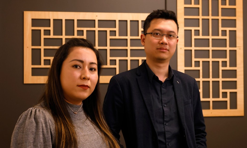 Flinders University international students Jaqueline Nallely Bahenalima and Kenny Setiobudi.