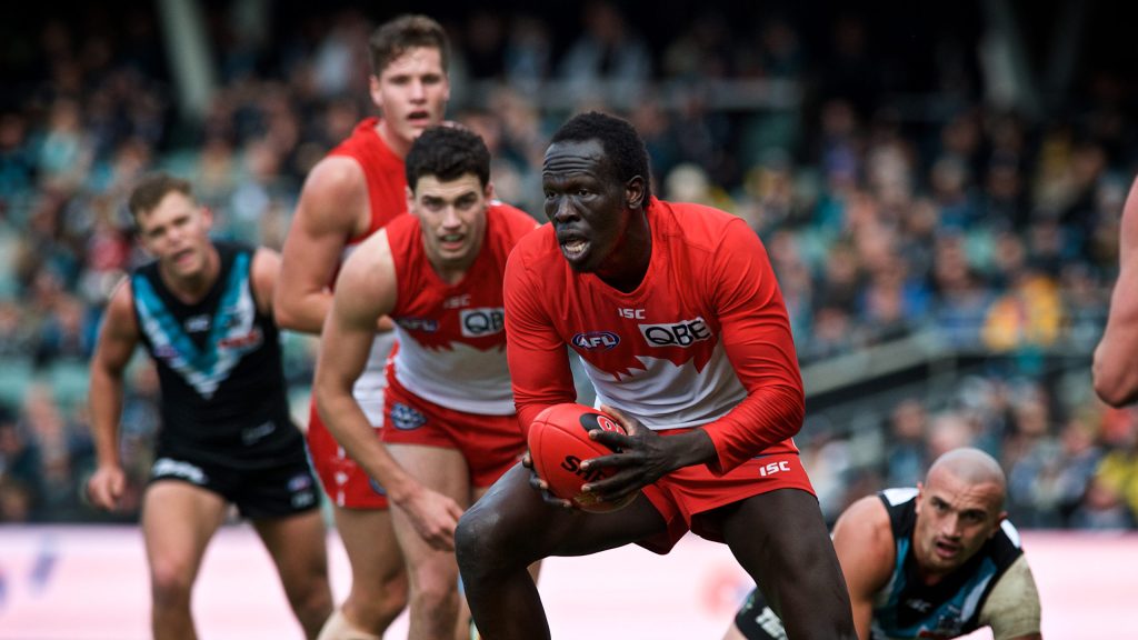 Aliir Aliir is a strong intercept marker in defence. Photo: Michael Errey / InDaily