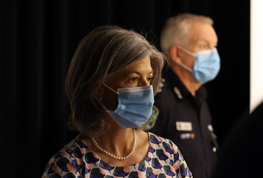 Professor Nicola Spurrier with Police Commissioner Grant Stevens. Photo: Tony Lewis/InDaily
