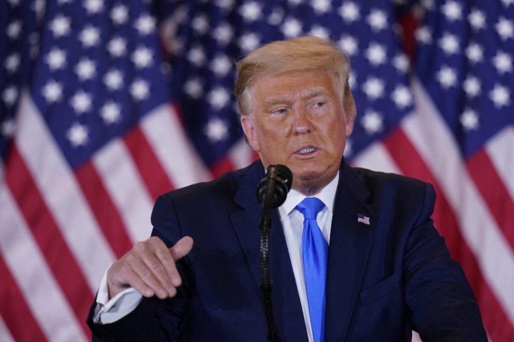 Donald Trump has once again made false claims about election fraud in the US (Photo by Chris Kleponis/Pool via CNP/ABACAPRESS.COM).