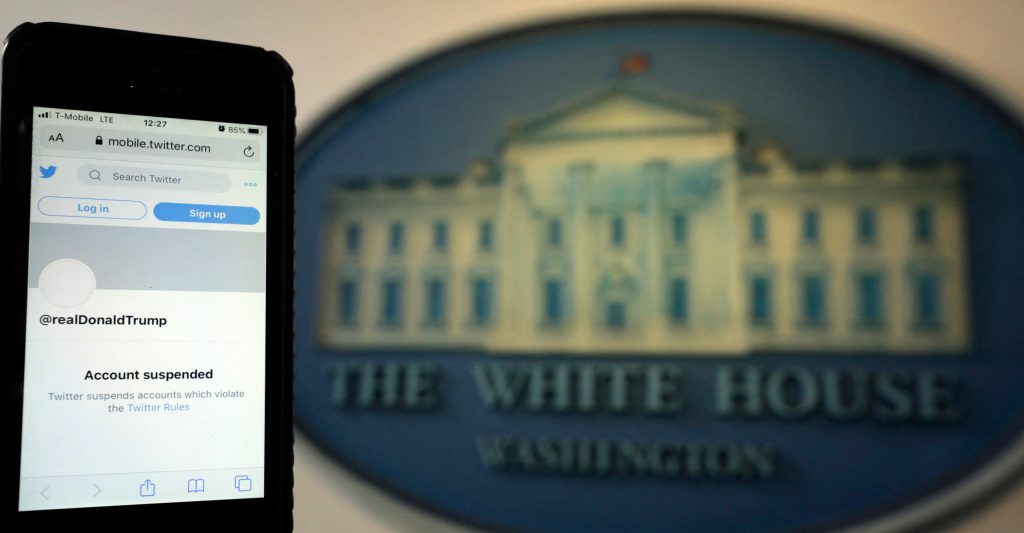 Twitter suspended and then banned Donald Trump's account. Photo: Yuri Gripas/Abacapress.com