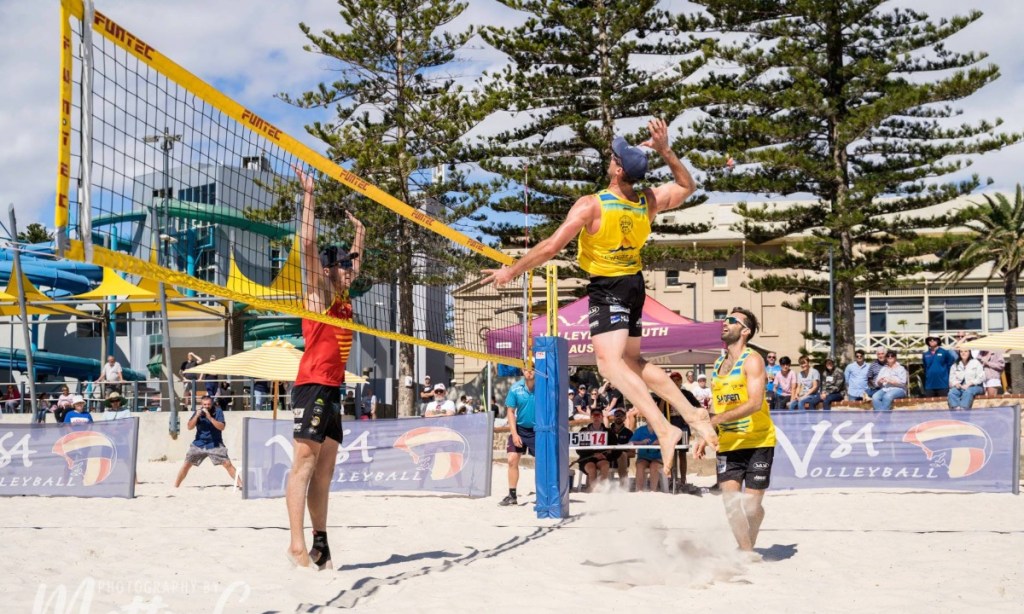 The SA Beach Volleyball Open was held at Glenelg Beach over the weekend. Photo: Matty C and Pink Lime Digital.