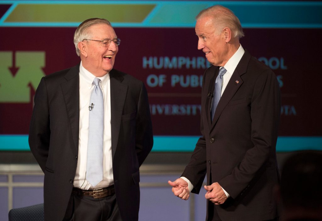 Former US Vice President Walter Mondale, a liberal icon who lost the most lopsided presidential election in history, has died at the age of 93 (AP Photo/Molly Riley).