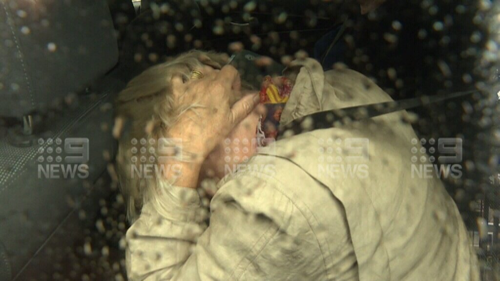 Annabel Digance arrives at the city watch house this morning. Photo: Nine News Adelaide