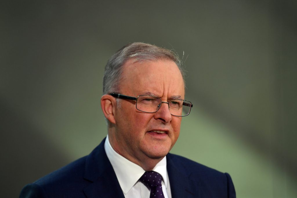Leader of the Opposition Anthony Albanese at a press conference at Parliament House in Canberra, Monday, May 10, 2021. (AAP Image/Mick Tsikas)