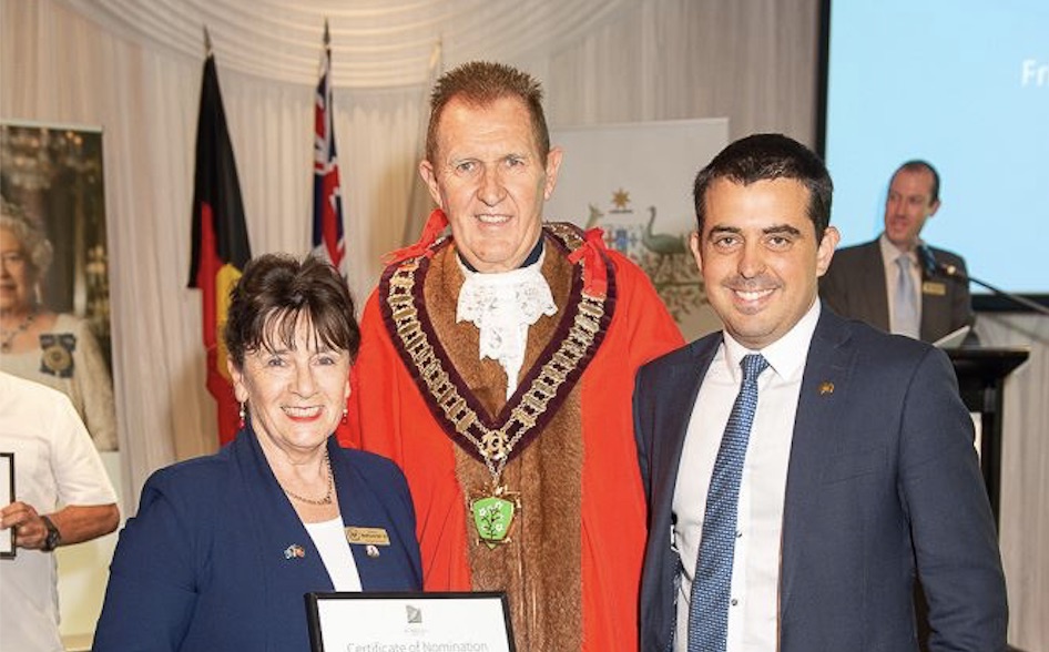 Florey MP Frances Bedford and Newland MP Richard Harvey with Tea Tree Gully mayor Kevin Knight. Photo: Facebook