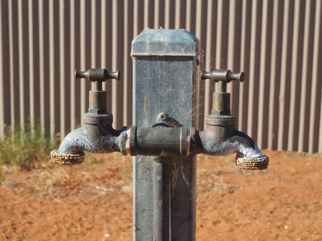 Bore water taps in Oodnadatta. Photo: Stephanie Richards/InDaily