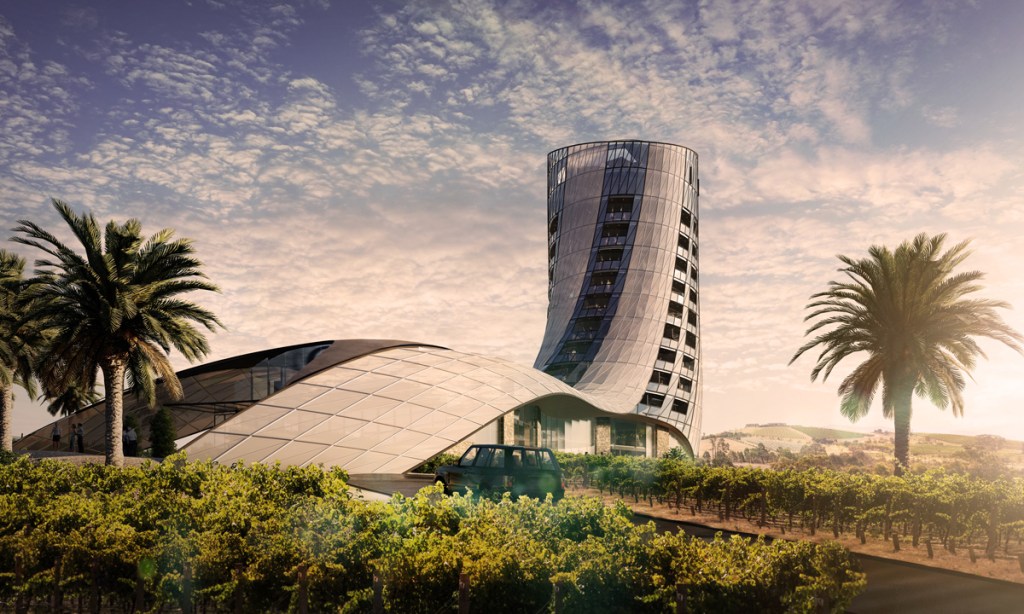 An artist's render of the proposed Oscar Seppeltsfield luxury hotel.