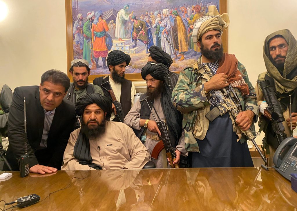 Taliban fighters took control of the presidential palace in Kabul last month after Afghan President Ashraf Ghani fled the country. Photo: AP/Zabi Karimi