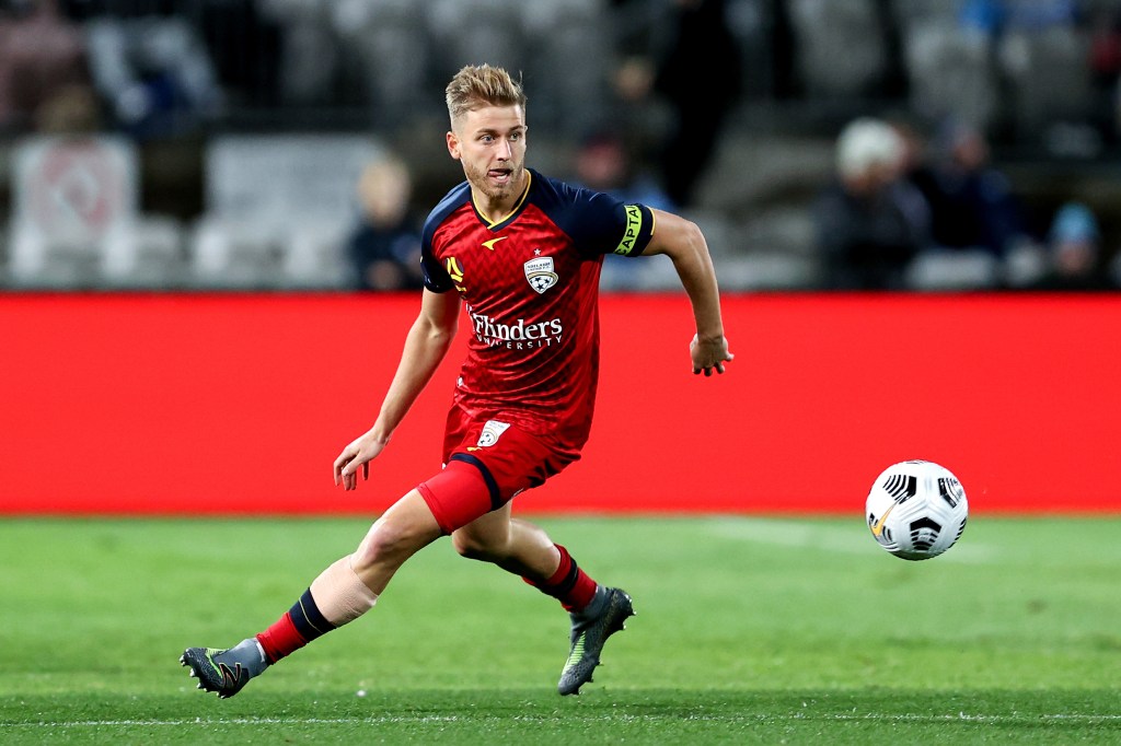 United's Stefan Mauk. Photo: AAP/Brendon Thorne