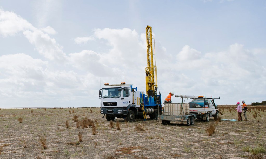 A drill rig on Renascor's Siviour project site near Arno Bay on Eyre Peninsula. Photo supplied