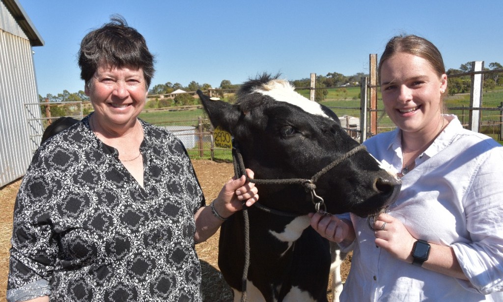 Clare High School agriculture teacher Lesley Squires with former student and Wool, Wine & Wheat grant recipient Emma Peters.