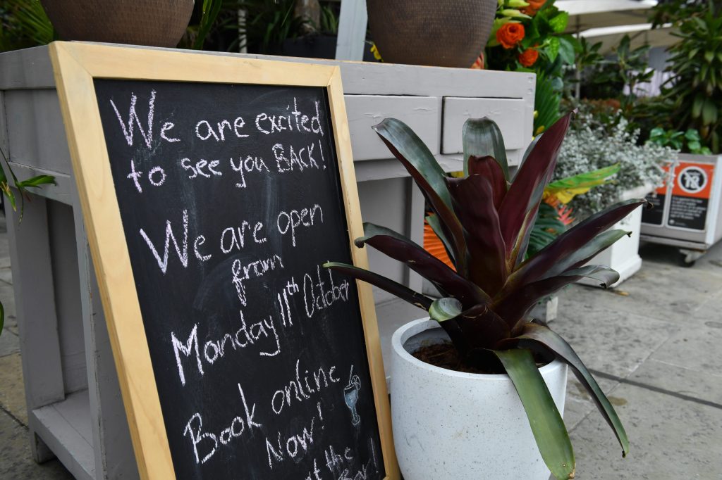 Signage at an entertainment venue at Barangaroo in Sydney. Photo: Joel Carrett/AAP