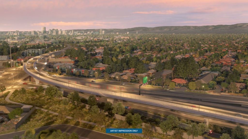 Thumbnail for Ramp overpass from South Rd tunnels to Anzac Highway