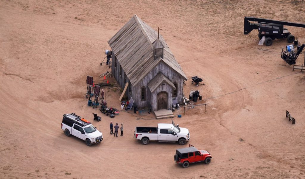 The film set at the Bonanza Creek Ranch in Santa Fe, New Mexico, where the Alec Baldwin shooting occurred. Photo: AP
