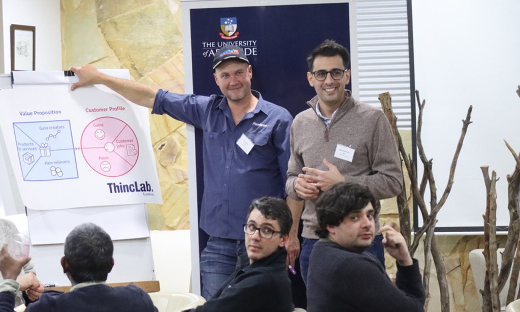 BDO’s Michael Macolino (standing right) with AgTech experts on a day trip to the Riverland this year.