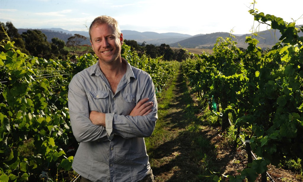 Adelaide Hills winemaker Adam Wadewitz at Tolpuddle Vineyard in Tasmania. Photo supplied.