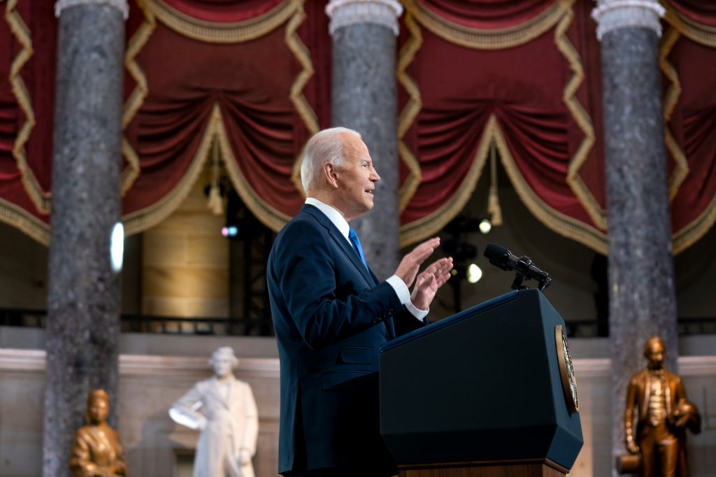 Thumbnail for Biden lashes Trump’s ‘web of lies’ in Jan 6 anniversary speech