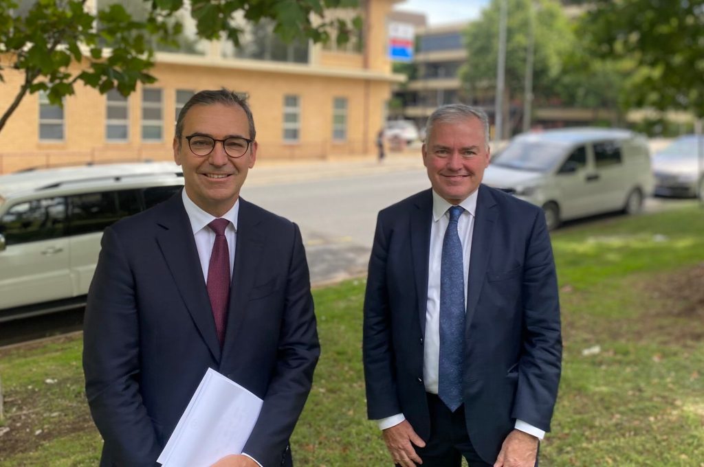 Premier Steven Marshall and Health Minister Stephen Wade. Photo: Tom Richardson / InDaily