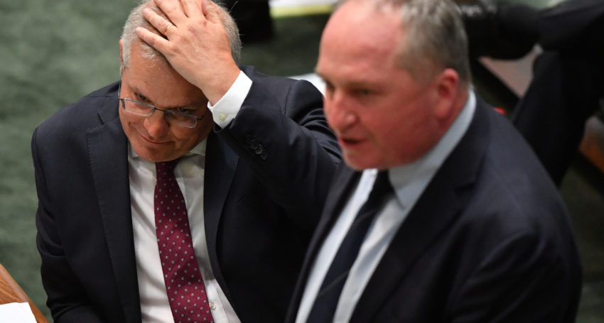 Prime Minister Scott Morrison and Deputy Prime Minister Barnaby Joyce. Picture:Mick Tsikas/AAP