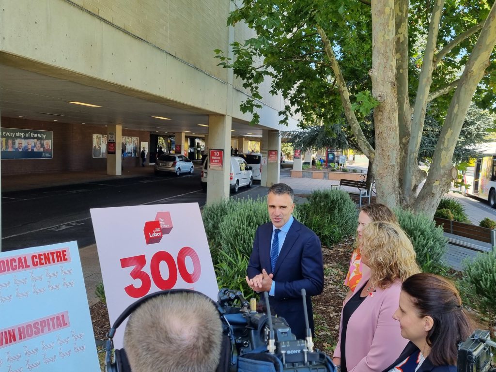 Labor leader Peter Malinauskas announcing a health commitment. Photo supplied