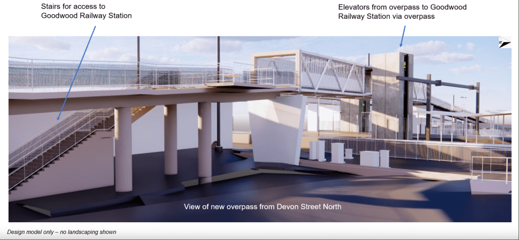 Concept design view from the eastern side of the overpass upgrade. Image supplied