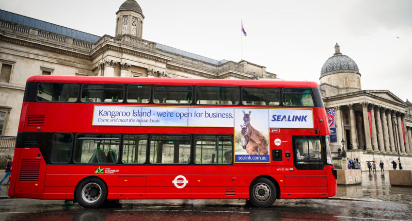 A London SeaLink bus in Trafalgar Square. Picture: Stefano Broli