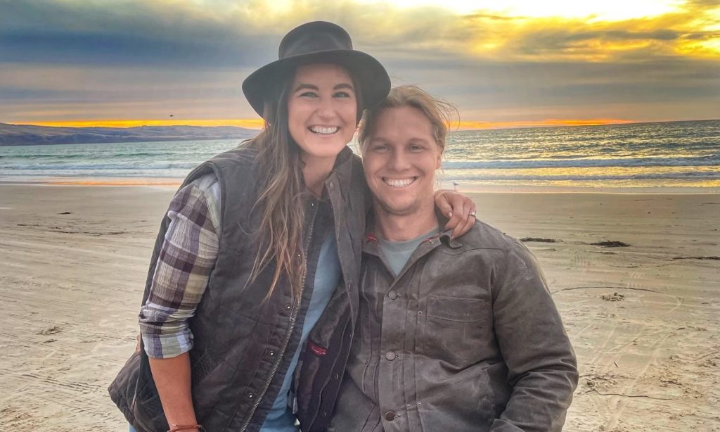 Sam Willoughby, the sixth and final inductee into the SA Sport Hall of Fame, on the beach with wife Alise. (Photo: supplied)