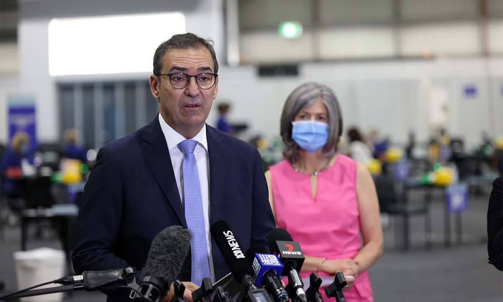 Premier Steven Marshall and chief public health officer Professor Nicola Spurrier. Photo: Tony Lewis/InDaily 