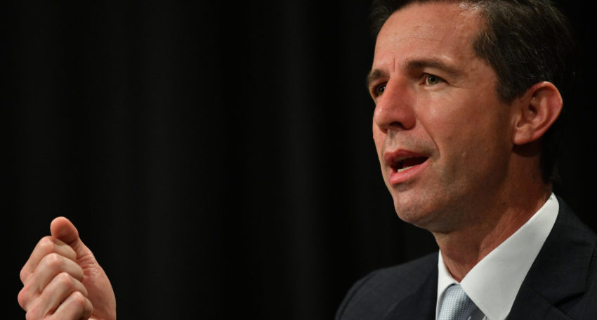 SA Senator Simon Birmingham has announced major federal budget spending, including a Marion Road upgrade. Photo: David Mariuz / AAP