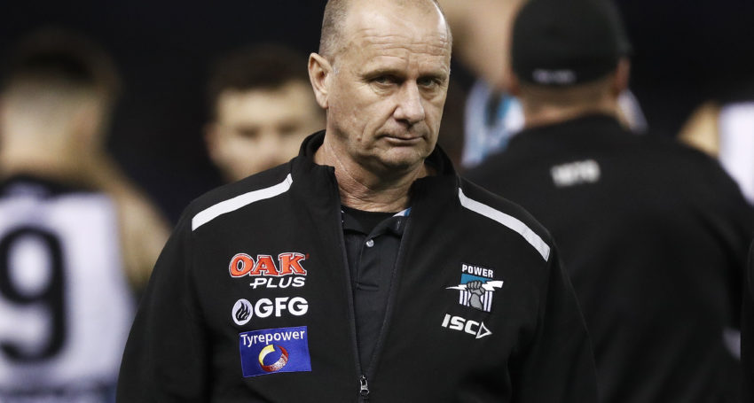 Port Adelaide coach Ken Hinkley. Photo: AAP/Daniel Pockett