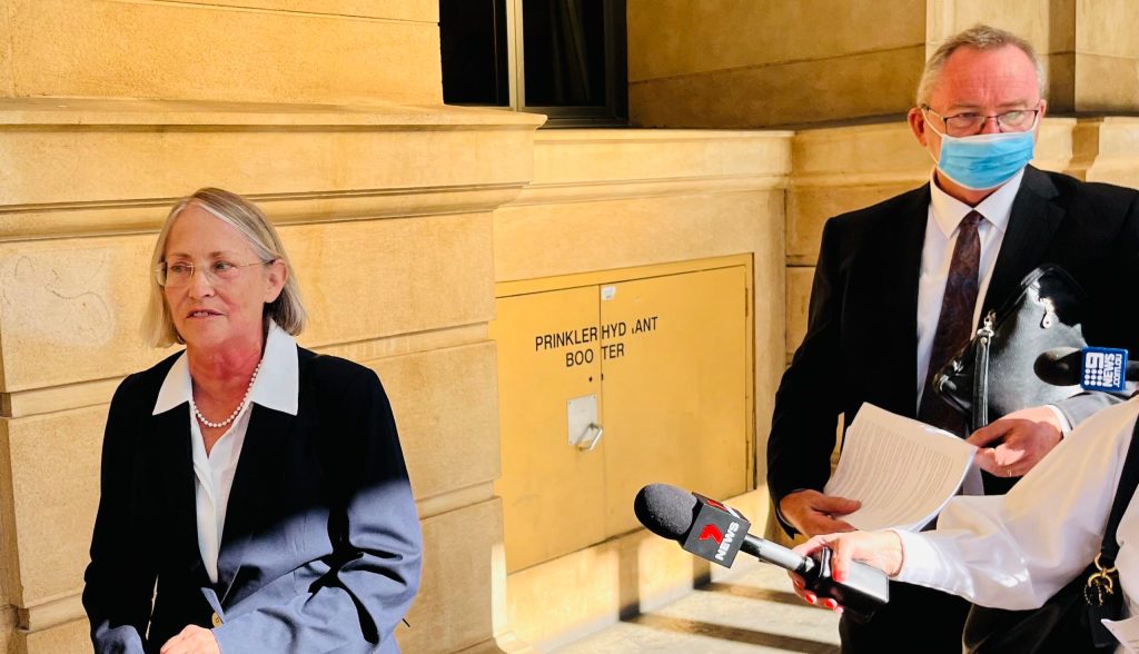 Annabel and Gregory Digance outside court in Adelaide today. Photo: Tom Richardson / InDaily