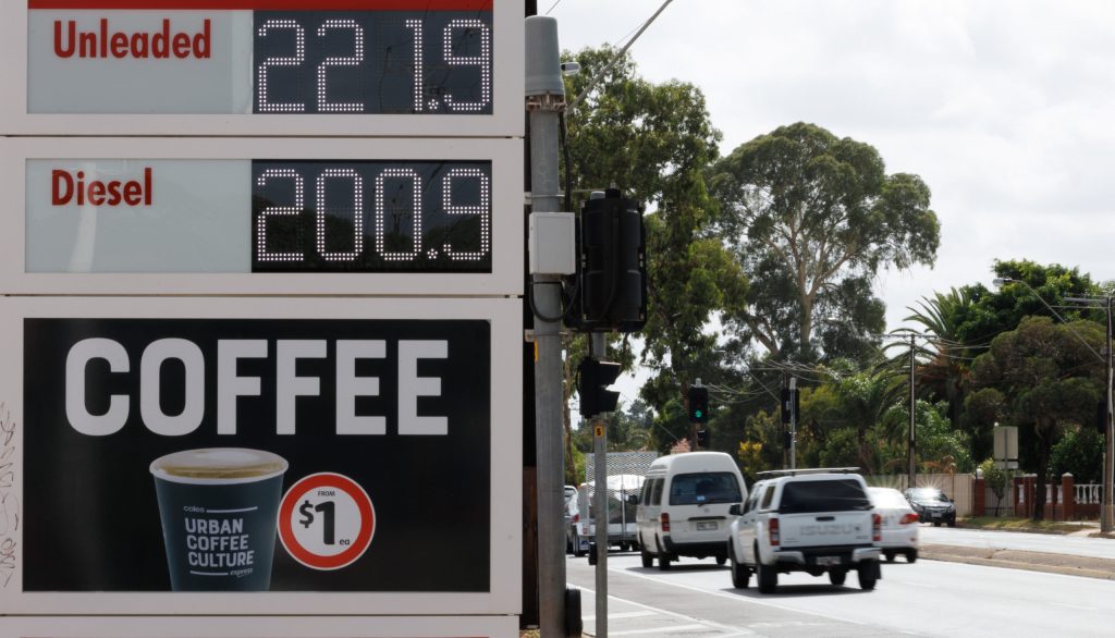 Petrol prices have been around $2.19 per litre across Adelaide today. Photo: Tony Lewis/InDaily